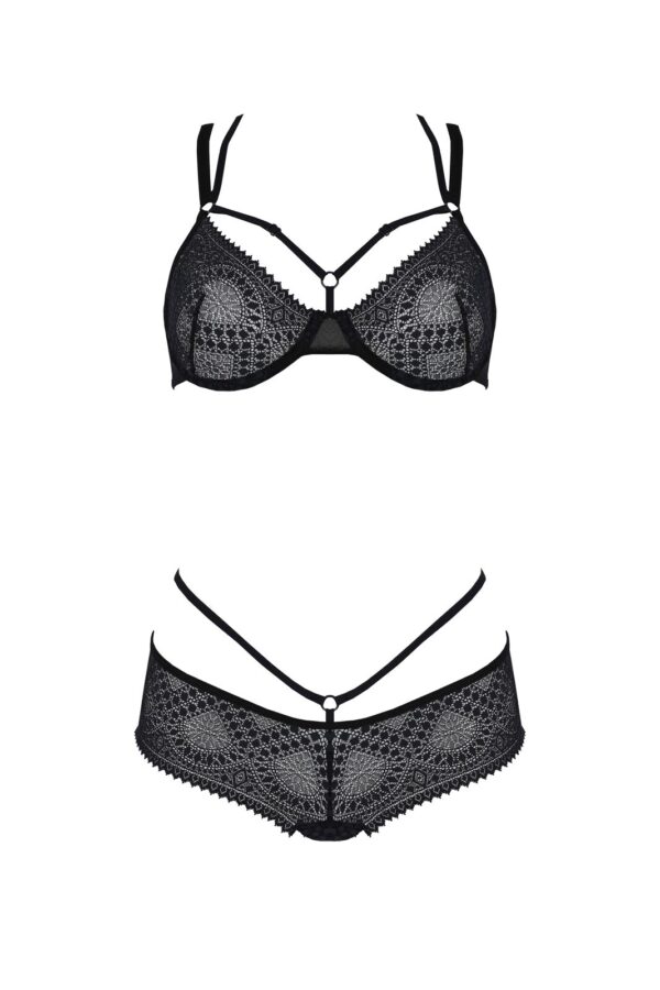 Комплект Passion DROSERA BIKINI black, S/M, бюстгальтер і трусики-кюлоти - Зображення 3