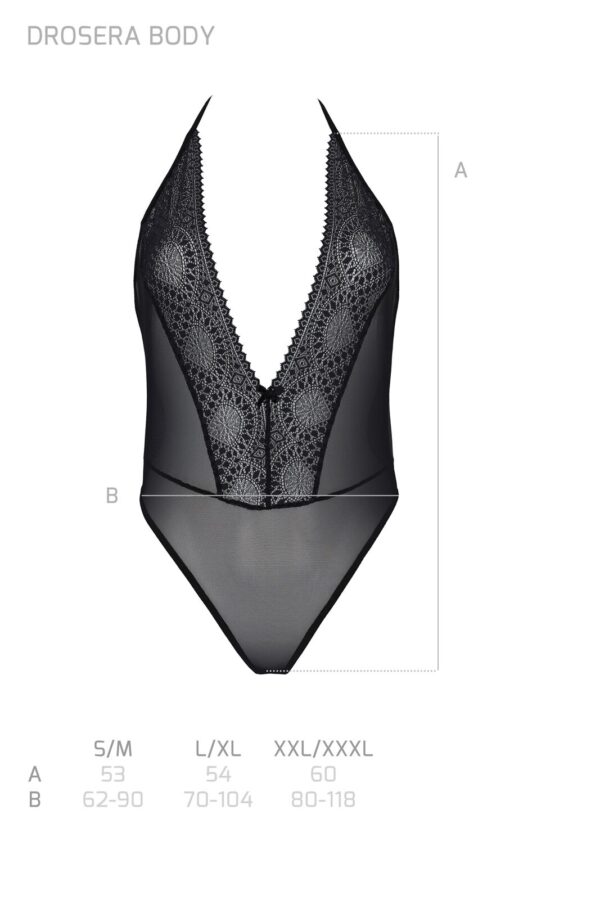 Боді Passion DROSERA BODY black, L/XL, високі вирізи, верх на зав’язках - Зображення 5