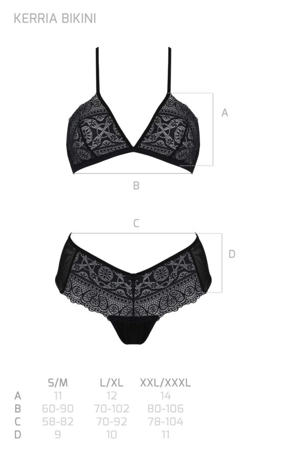 Комплект Passion KERRIA BIKINI black, XXL/XXXL, бралет і трусики-бікіні - Зображення 5