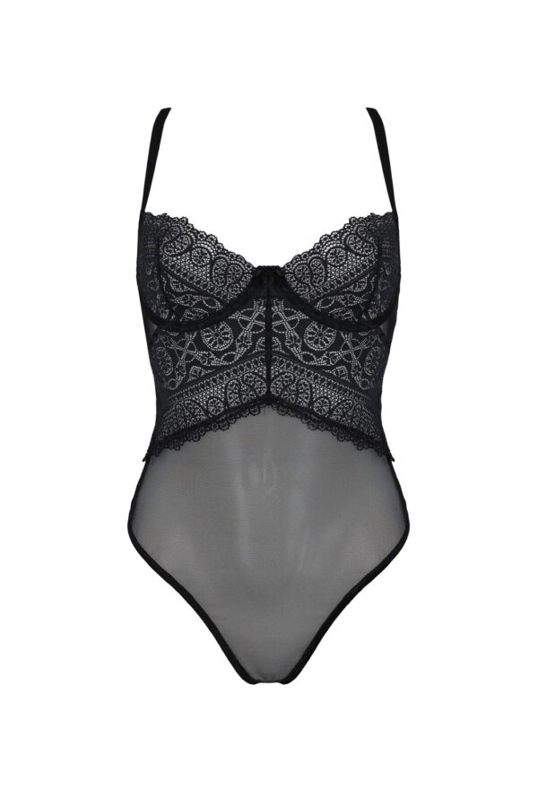 Боді Passion KERRIA BODY black, L/XL, з високими вирізами та верхом балконет - Зображення 3