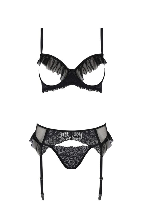 Комплект Passion KERRIA SET WITH OPEN BRA black S/M - ECO Passion - Зображення 3