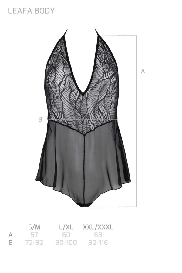 Боді Passion LEAFA BODY black S/M - ECO Passion - Зображення 5