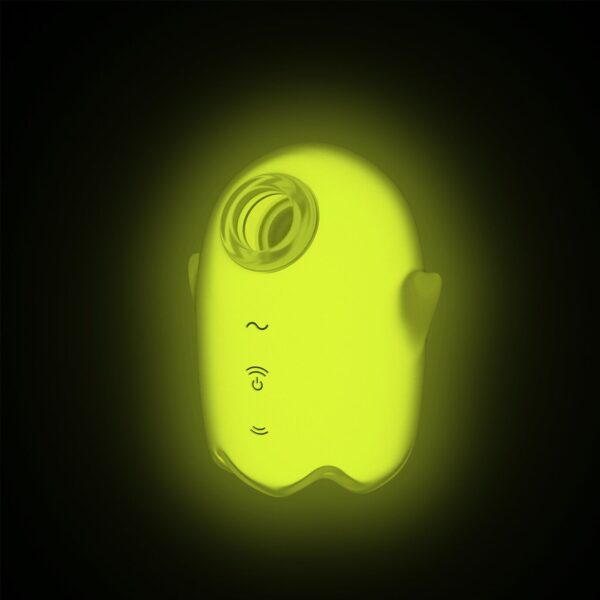 Вакуумний кліторальний стимулятор з вібрацією Satisfyer Glowing Ghost Yellow, світиться в темряві - Зображення 6