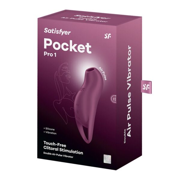 Вакуумний кліторальний стимулятор з вібрацією Satisfyer Pocket Pro 1 Purple - Зображення 5