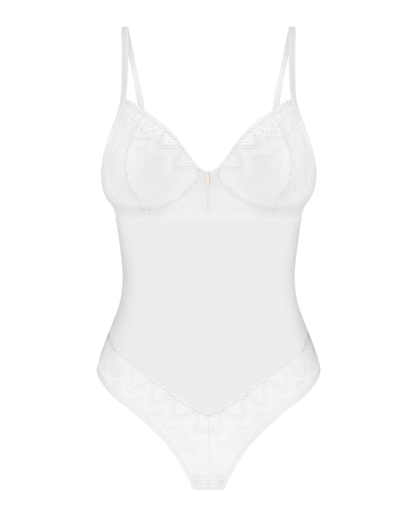 Боді Obsessive Alissium Teddy White, XL/2XL, ліф з м’якою чашкою, високі вирізи для ніг - Зображення 5