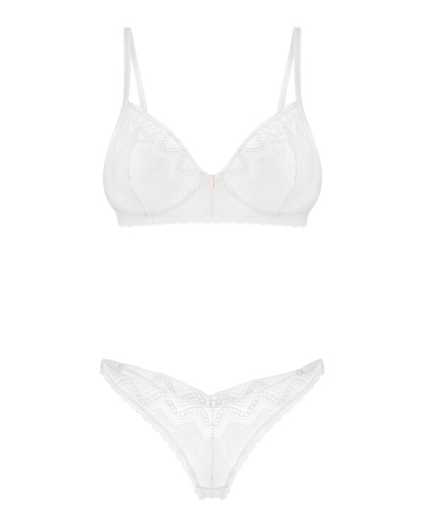 Комплект Obsessive Alissium 2-pcs set, M/L, мереживо, ліф з м’якою чашкою, трусики танга - Зображення 6
