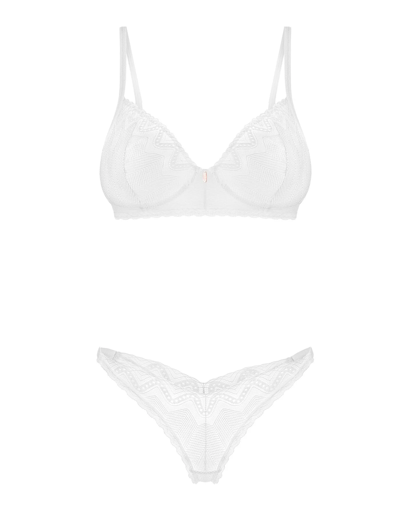 Комплект Obsessive Alissium 2-pcs set, M/L, мереживо, ліф з м’якою чашкою, трусики танга - Зображення 6