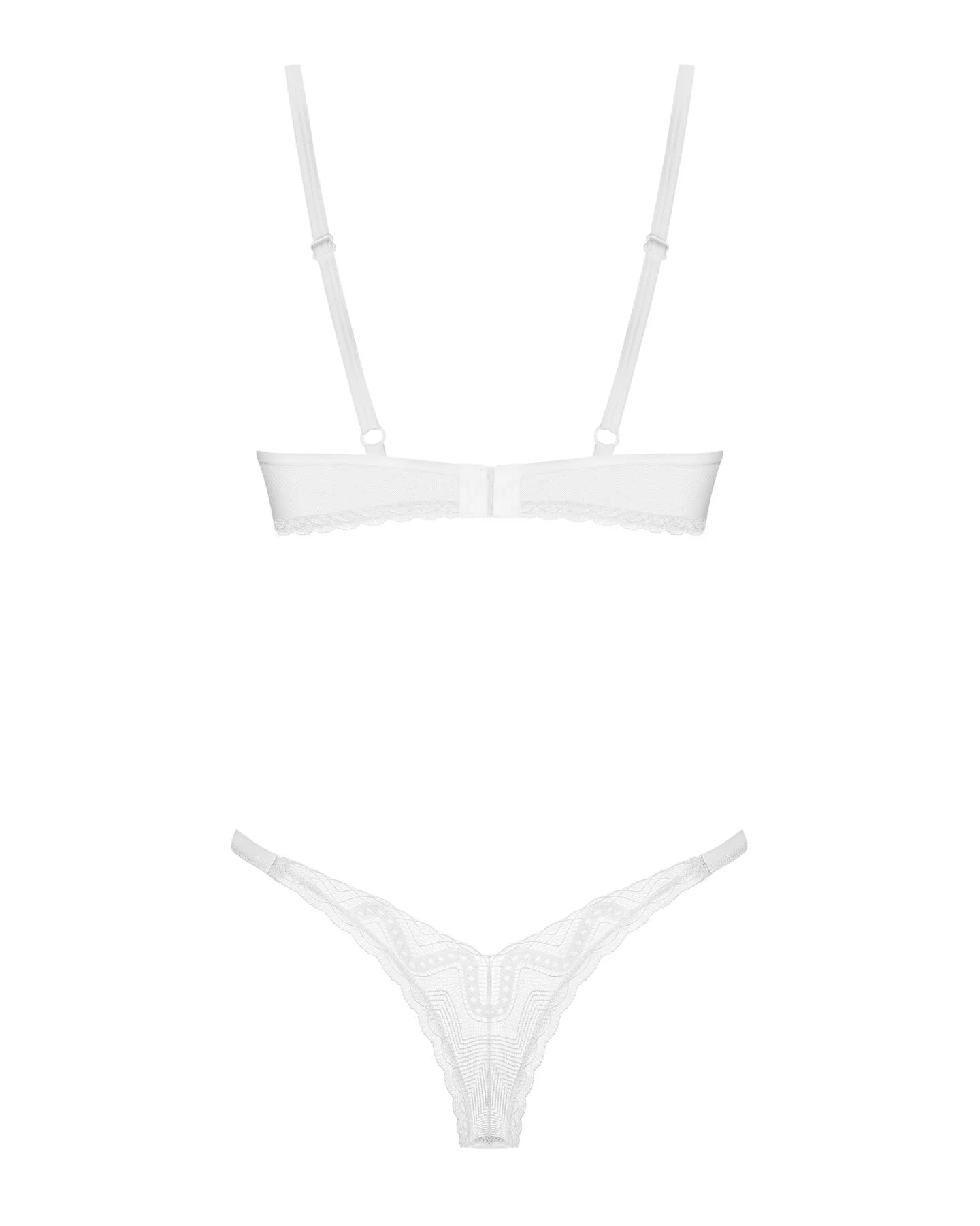 Комплект Obsessive Alissium 2-pcs set, M/L, мереживо, ліф з м’якою чашкою, трусики танга - Зображення 7