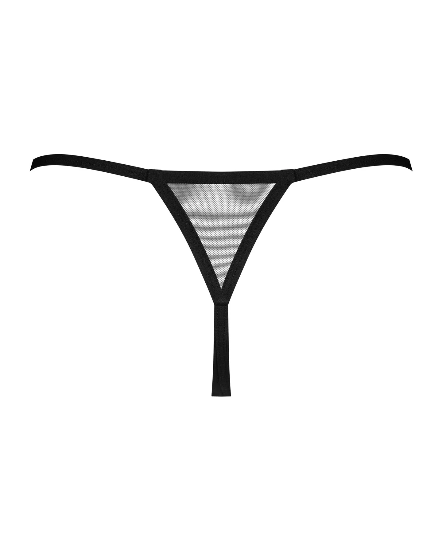 Трусики-стрінги Obsessive Novenes crotchless thong, XS/S, сітка, стрепи, прикраса зі стразами, відкр - Зображення 4