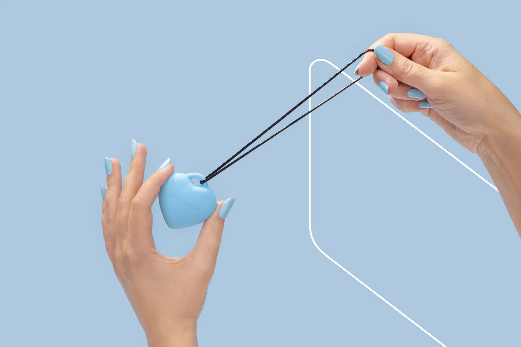 Мінівібратор «Сердечко» FairyGasm PleasureStone blue, 9 режимів, на шнурку - Зображення 5