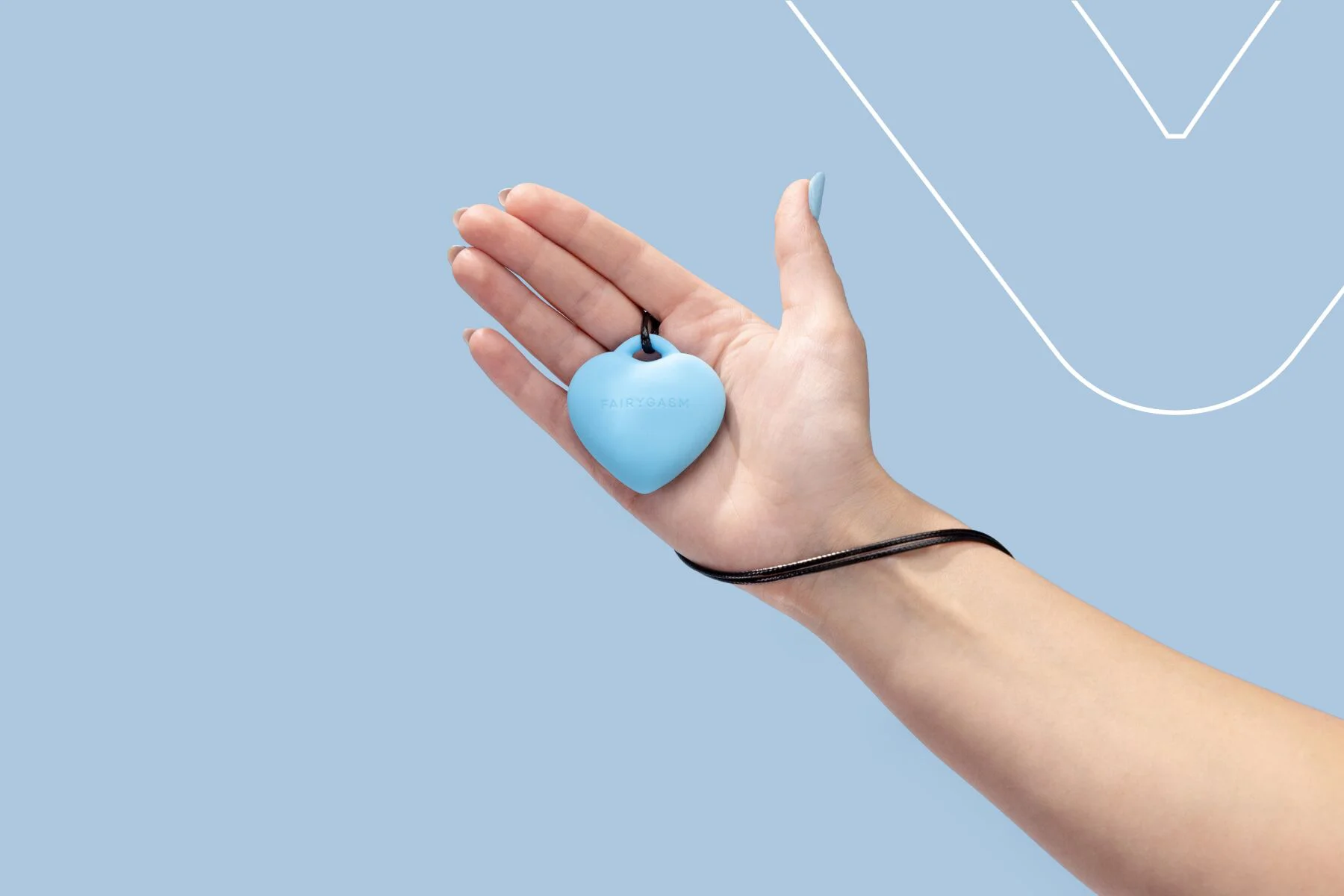 Мінівібратор «Сердечко» FairyGasm PleasureStone blue, 9 режимів, на шнурку - Зображення 6