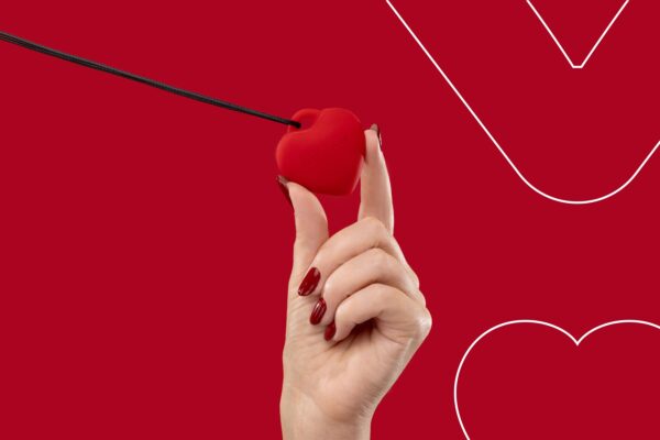 Мінівібратор «Сердечко» FairyGasm PleasureStone red, 9 режимів, на шнурку - Зображення 6