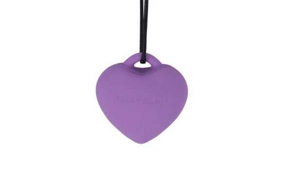 Мінівібратор «Сердечко» FairyGasm PleasureStone violet, 9 режимів, на шнурку - Зображення 4