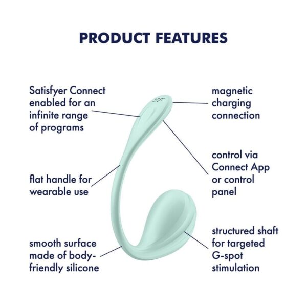 Смарт-віброяйце Satisfyer Smooth Petal Connect App Mint - Зображення 7