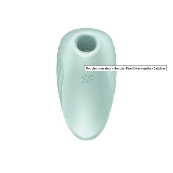 Вакуумний кліторальний стимулятор із вібрацією Satisfyer Pearl Diver Mint - Зображення 3