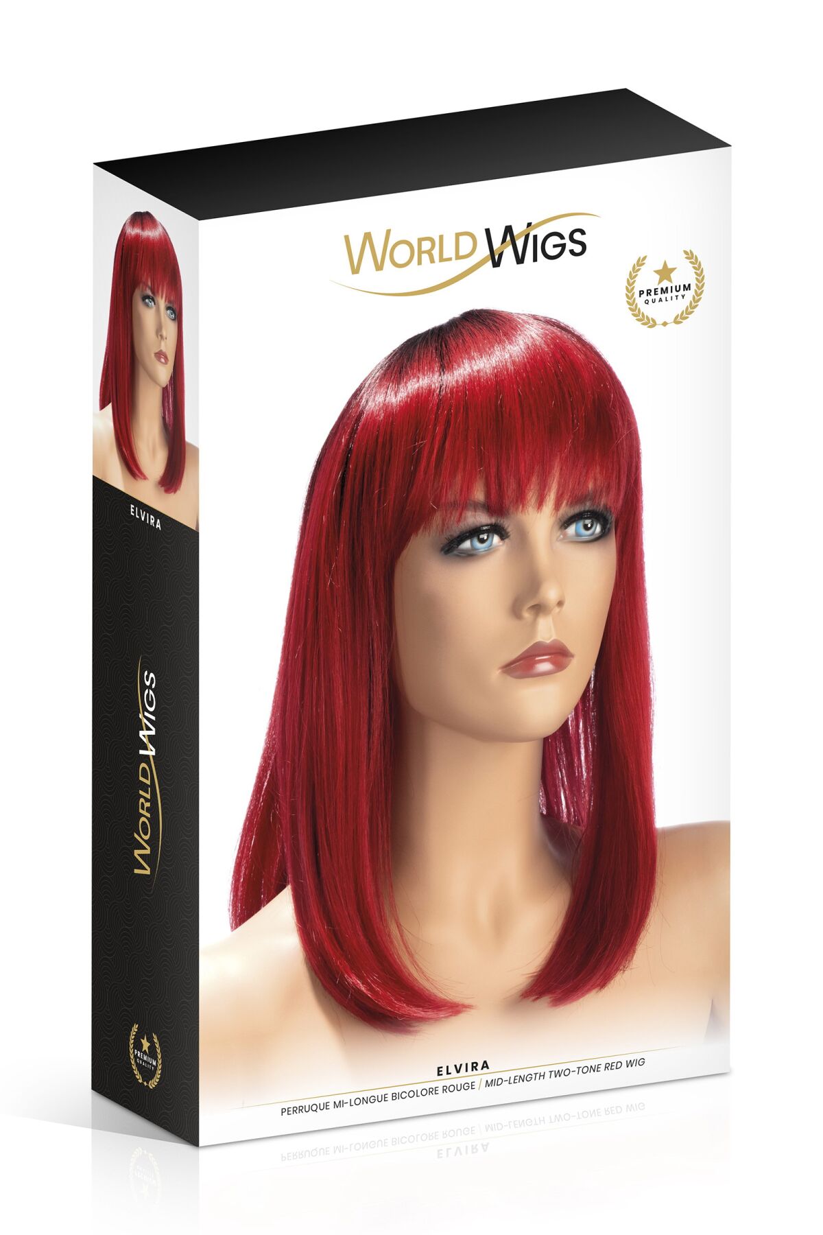 Перука World Wigs ELVIRA: Середня Довжина, Двоколірна Червона