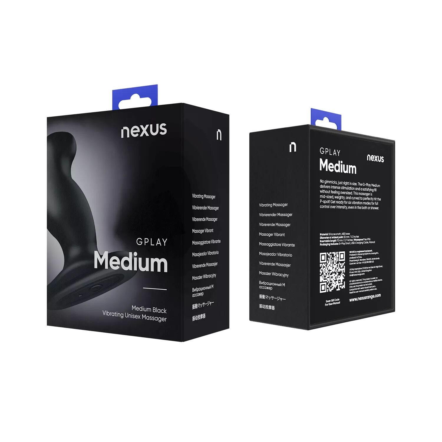 Вібромасажер простати Nexus G-Play Plus M, чорний, перезаряджуваний