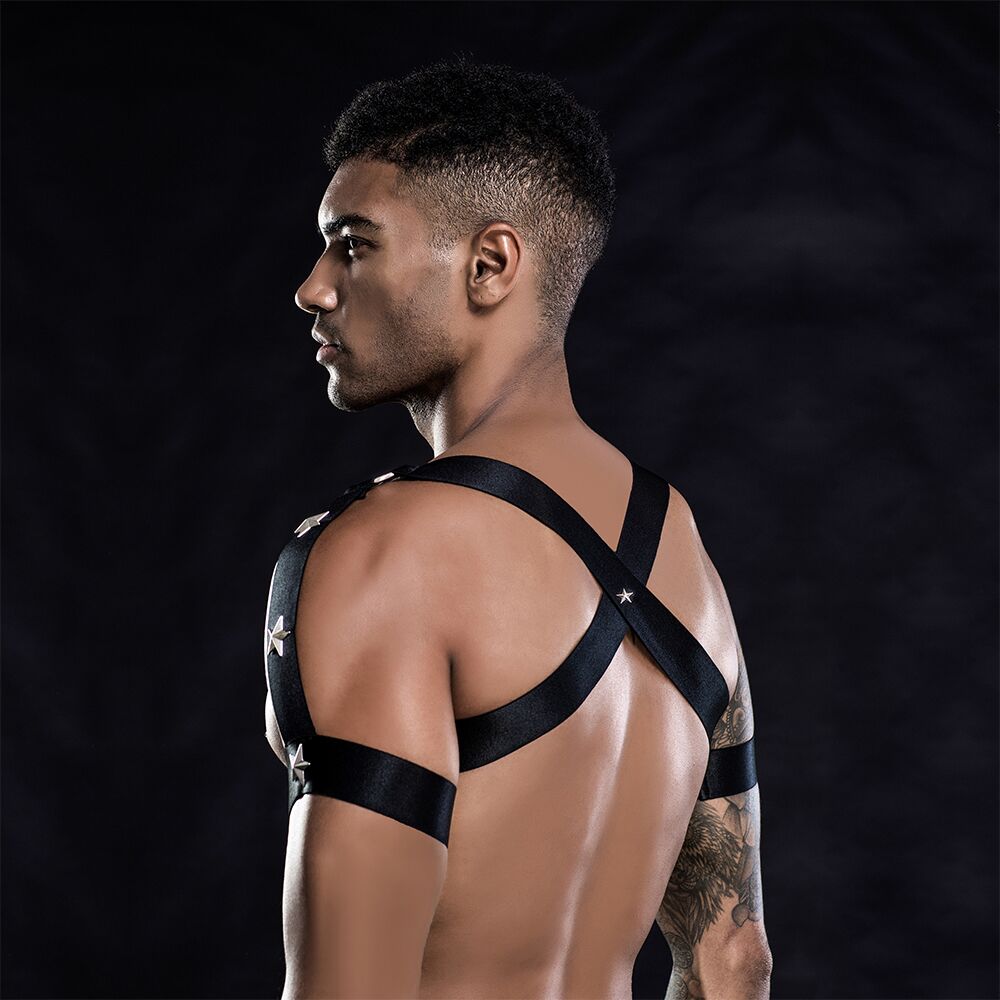 Елегантний чоловічий комплект труси та портупея One Size Black
