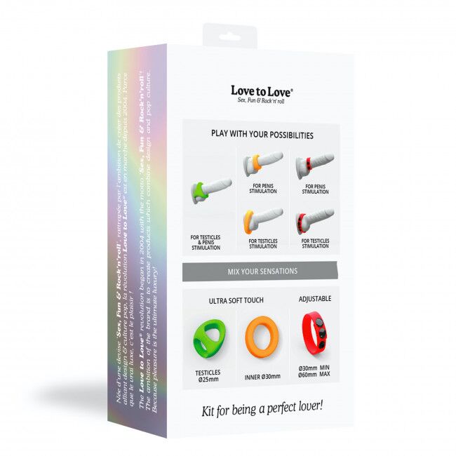 Набір яскравих інтимних аксесуарів Love to Love NEON RING KIT