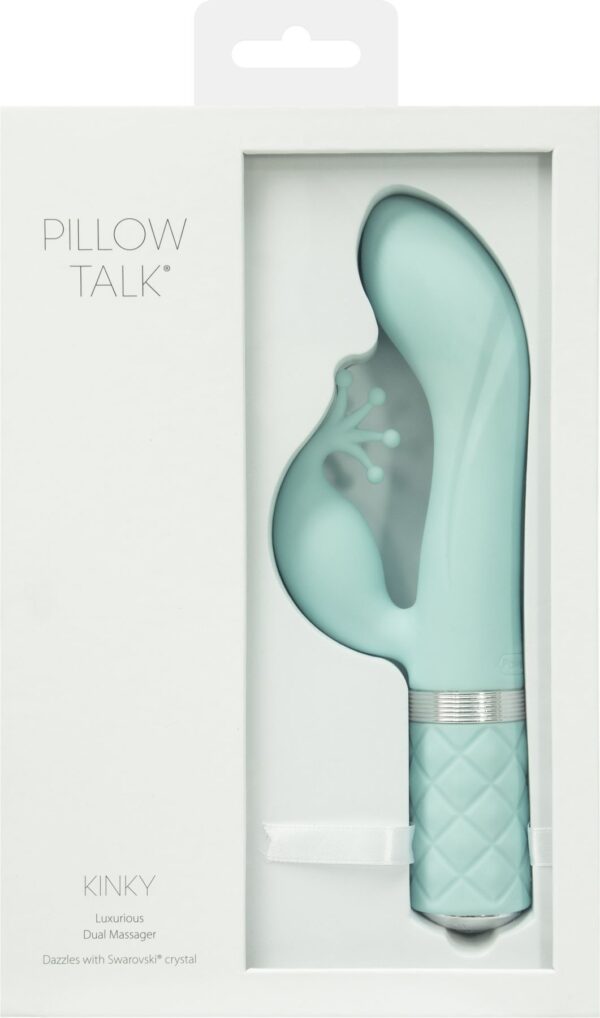 Розкішний вібратор-кролик Pillow Talk - Kinky Teal з кристалом Сваровські, потужний - Зображення 9