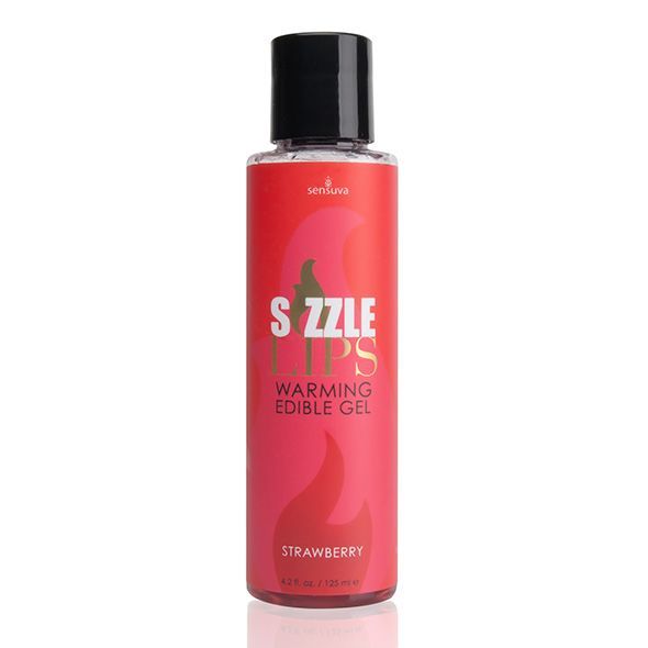 Зігрівальний масажний гель Sensuva Sizzle Lips Strawberry, 125 мл - Зображення 2