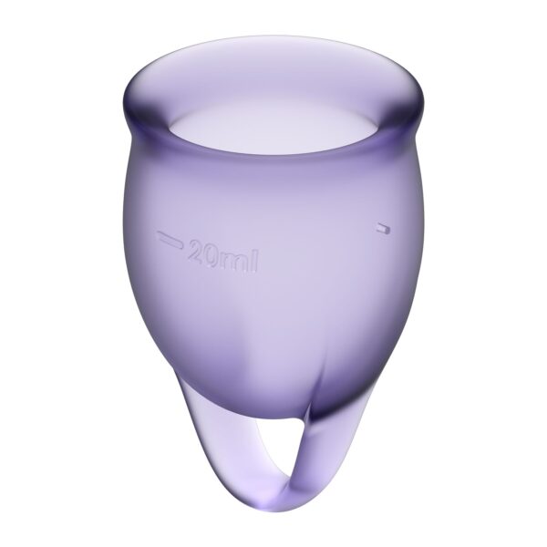 Набір менструальних чаш Satisfyer Feel Confident (lila), 15мл та 20мл, мішечок для зберігання - Зображення 2