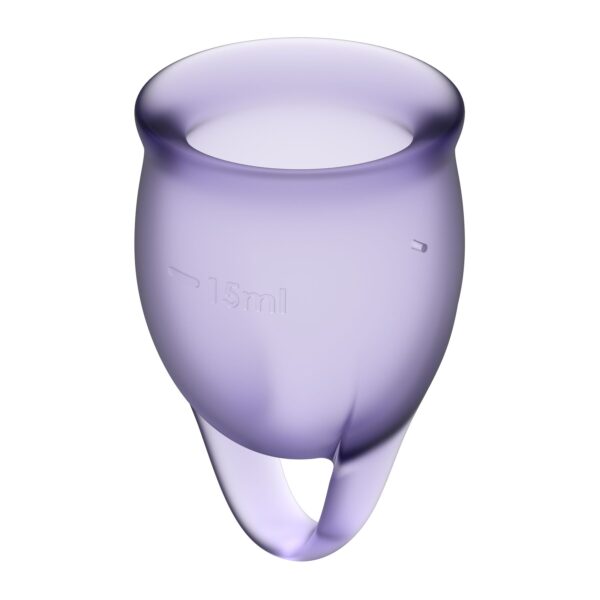 Набір менструальних чаш Satisfyer Feel Confident (lila), 15мл та 20мл, мішечок для зберігання - Зображення 3