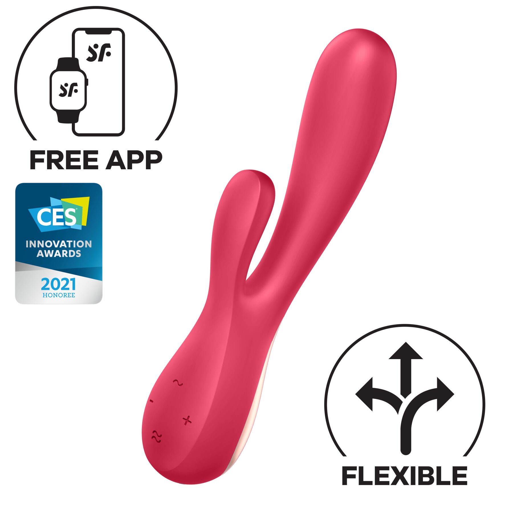 Смарт вібратор-кролик Satisfyer Mono Flex Red, 2 мотори