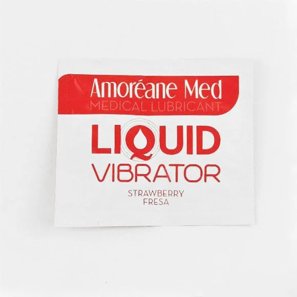 Пробник лубриканта з ефектом вібрації Amoreane Med Liquid Vibrator Strawberry (2 мл) - Зображення 3