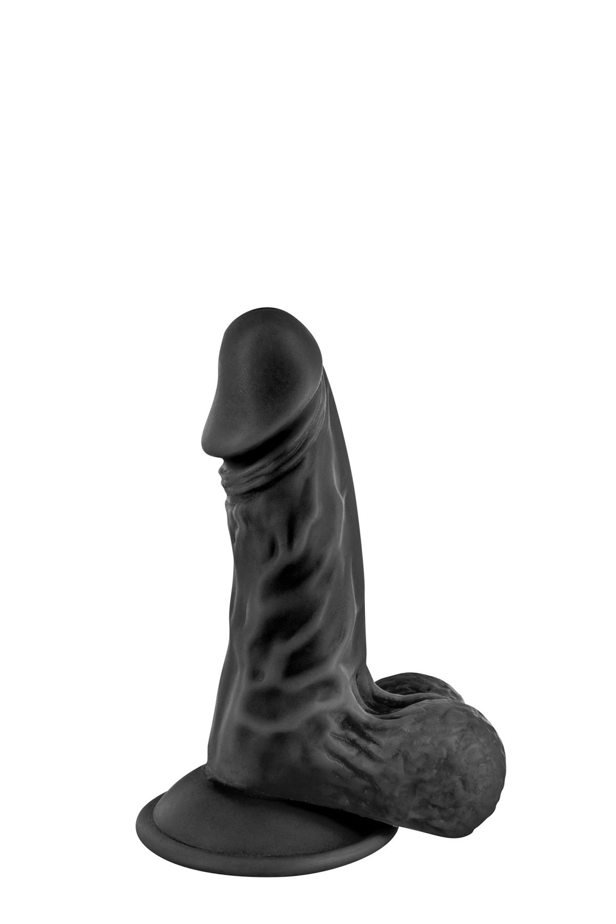 Фалоімітатор Real Body з присоскою, Real Mike Black, TPE, 3,8 см