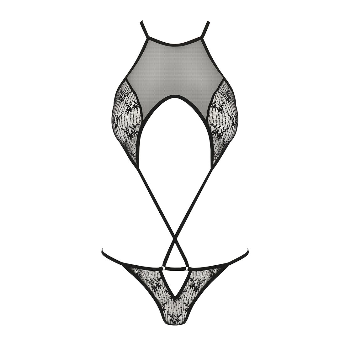 Ажурний боді Passion AZALIA BODY S/M, чорний