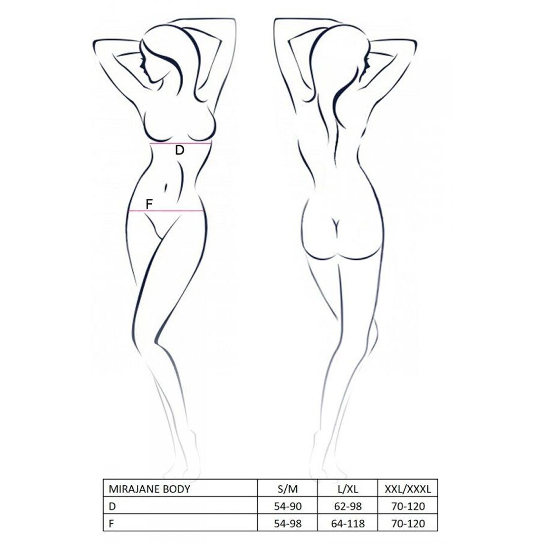 Ажурний боді Passion AZALIA BODY S/M, чорний