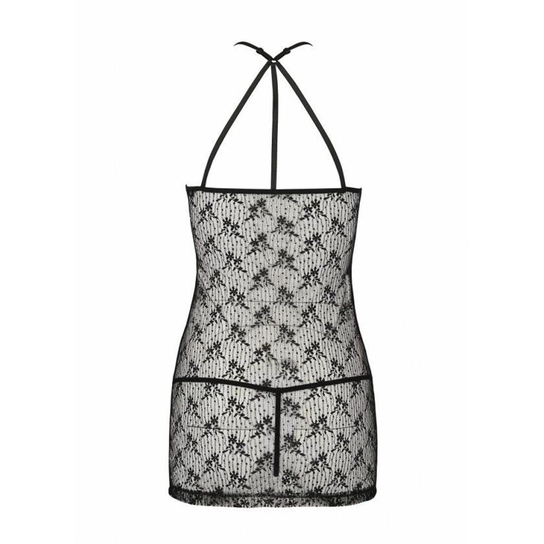 Напівпрозора сорочка Passion AZALIA CHEMISE чорна, S/M