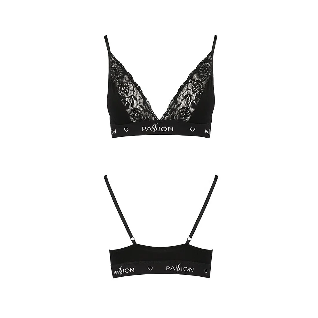 Еластичний топ з мереживом Passion PS001, чорний, розмір S - Зображення 22