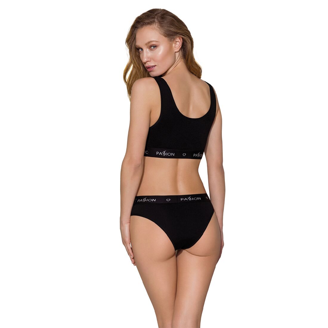 Спортивний топ з широкою гумкою Passion XL, чорний