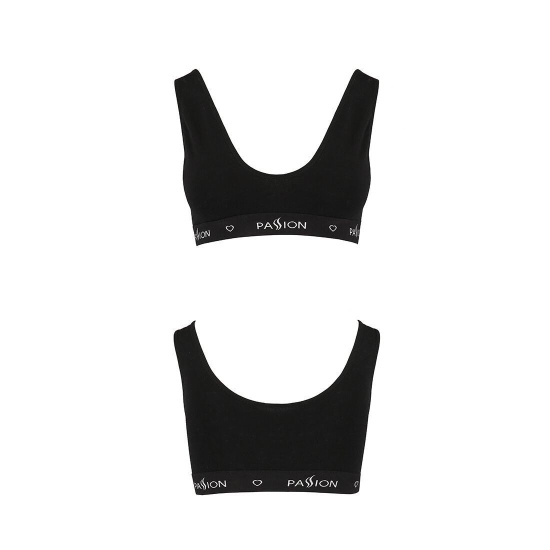 Спортивний топ з широкою гумкою Passion XL, чорний