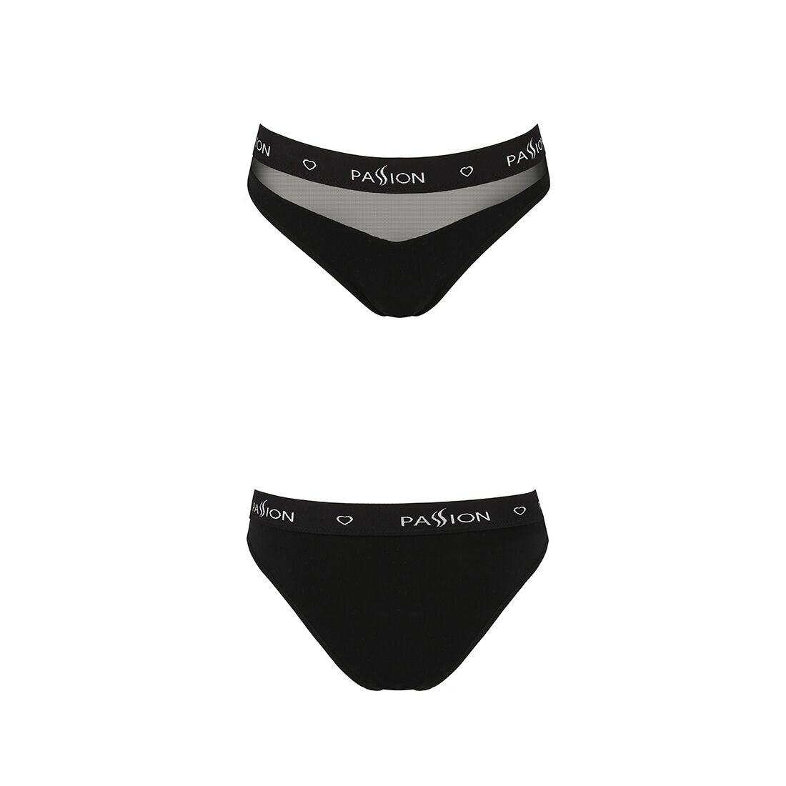 Трусики з прозорою вставкою Passion PS006 PANTIES S, чорні