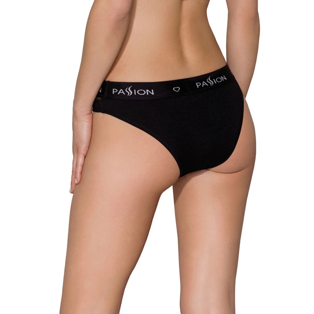 Трусики з прозорою вставкою Passion PS006 PANTIES XL, чорний