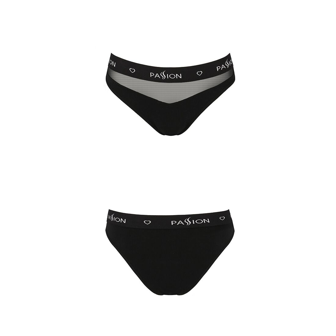 Трусики з прозорою вставкою Passion PS006 PANTIES XL, чорний