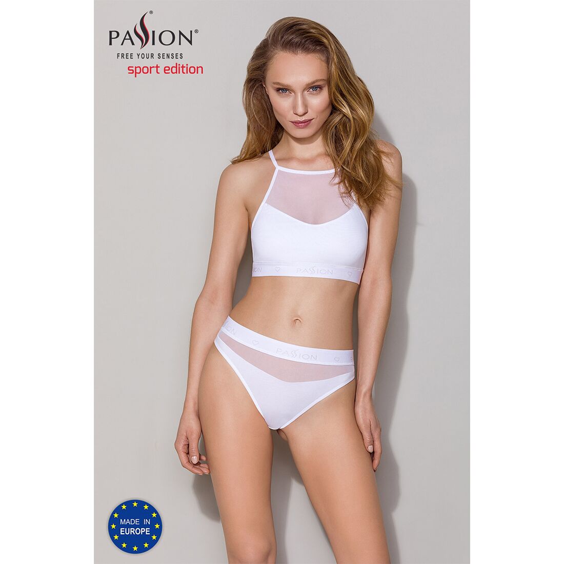 Трусики з прозорою вставкою Passion PS006 PANTIES L, білий