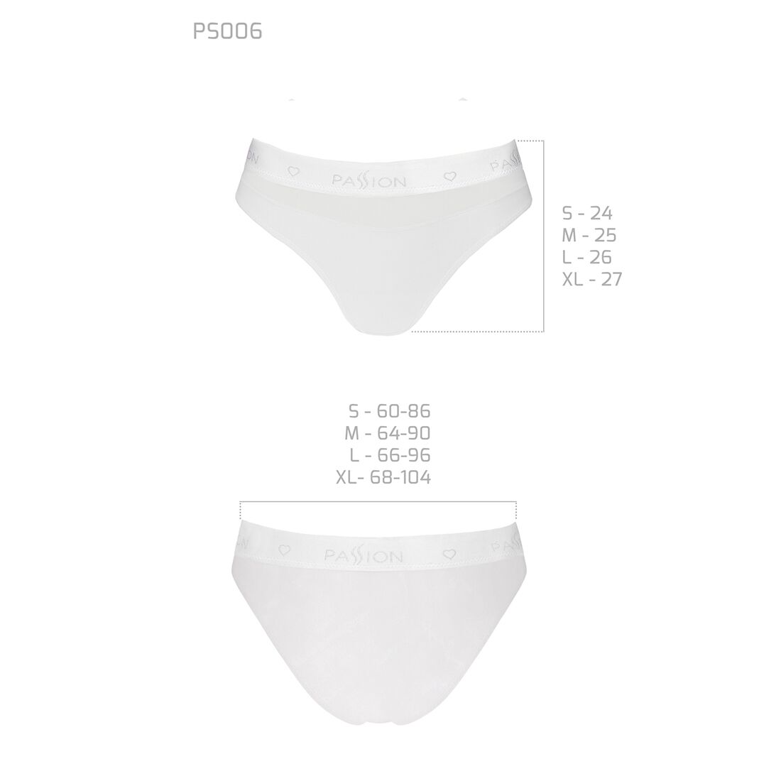 Трусики з прозорою вставкою Passion PS006 PANTIES L, білий