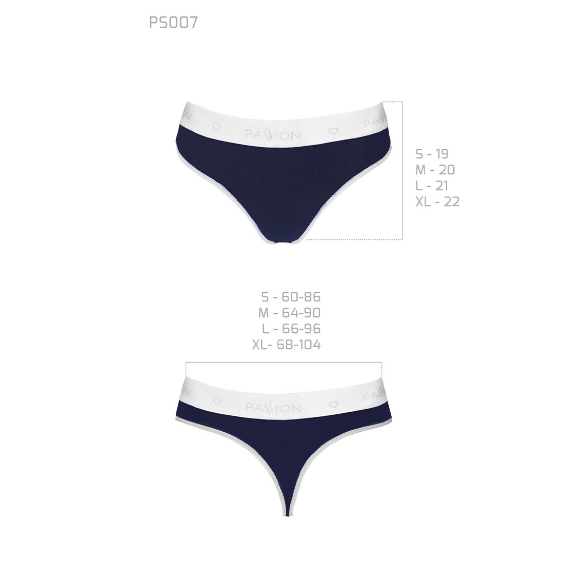 Спортивні трусики-стрінги Passion Navy Blue, L