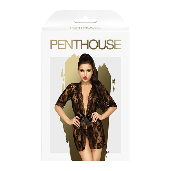 Penthouse Sweet Retreat Black S/L: Комплект пеньюар з трояндами