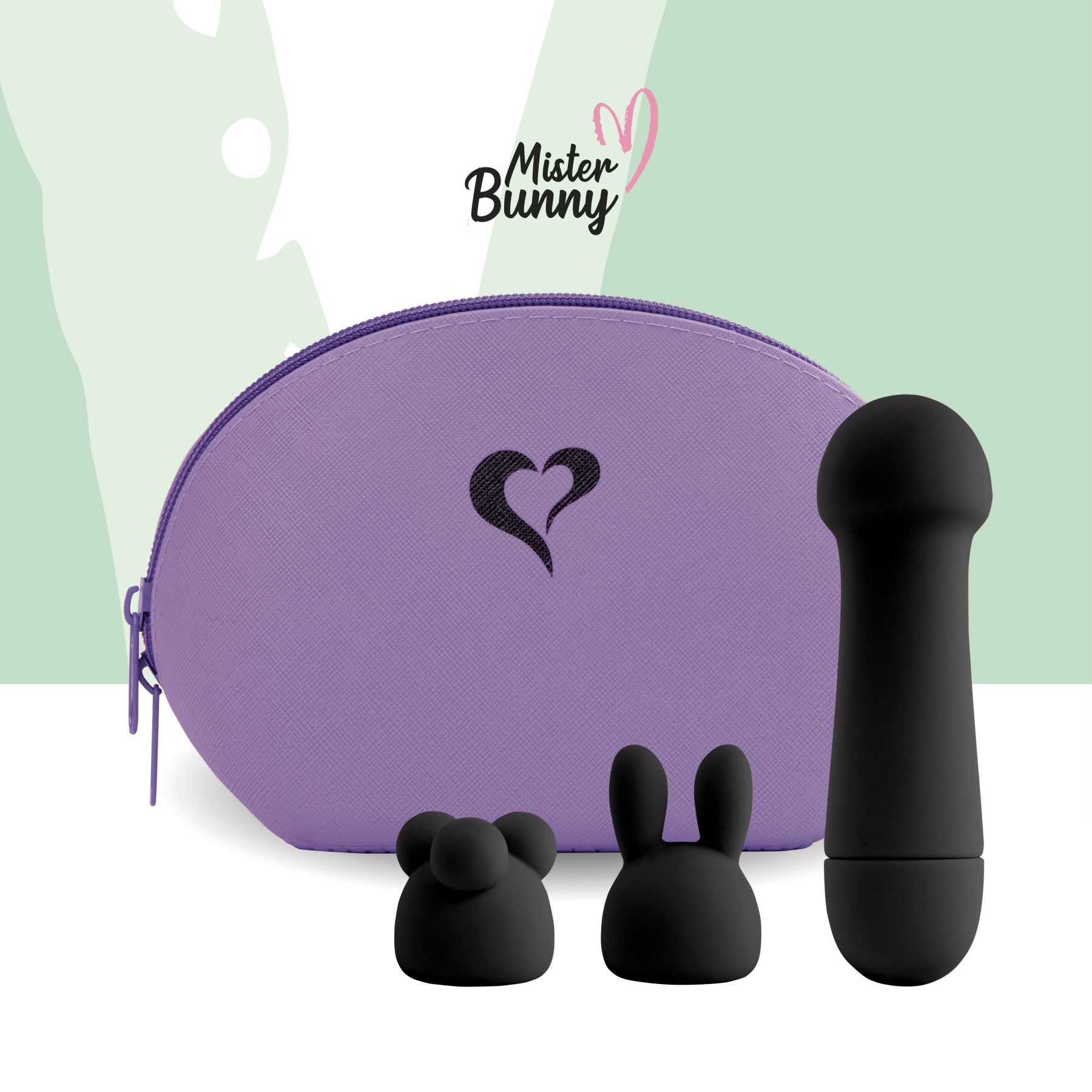 Мінівібратор FeelzToys Mister Bunny з двома насадками, чорний