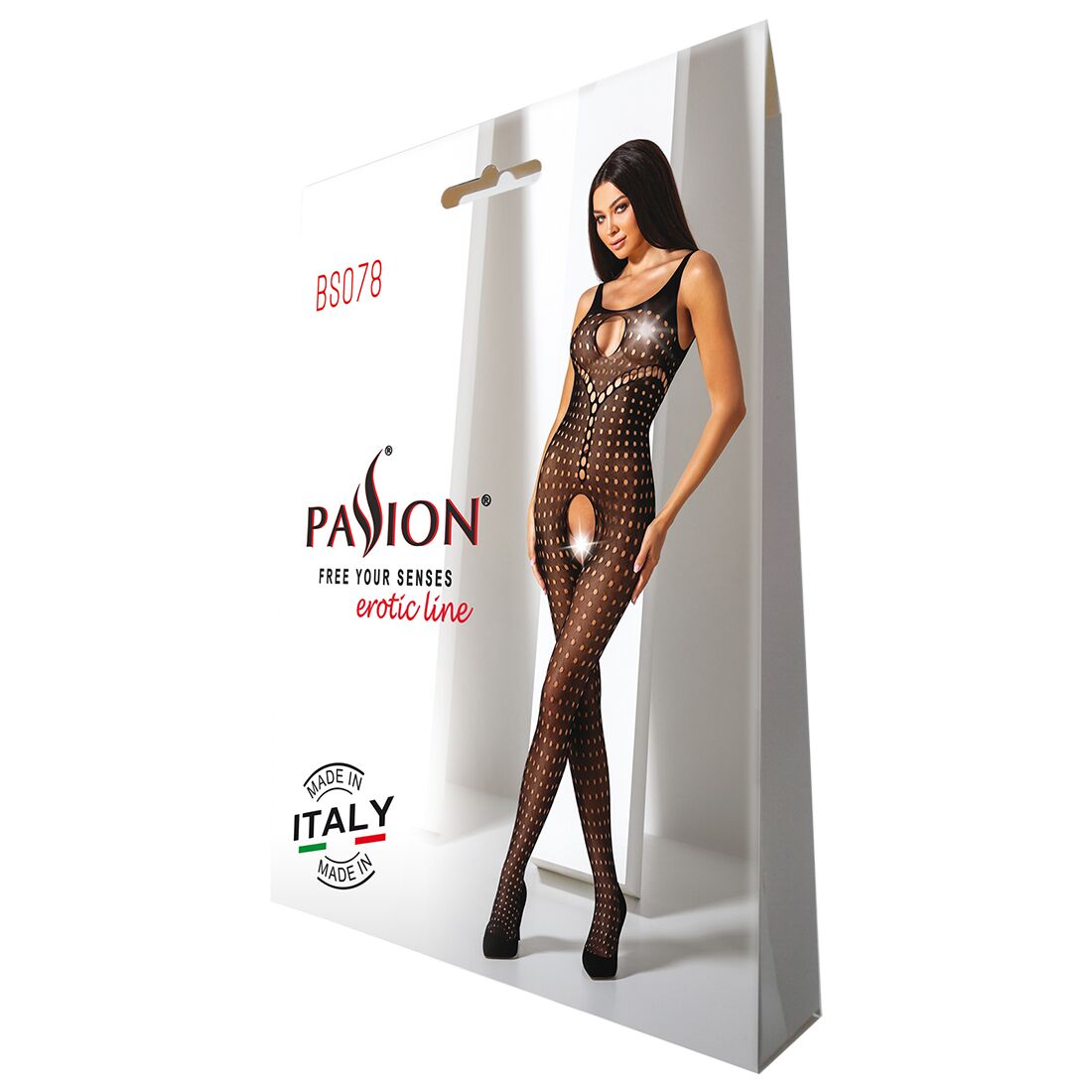 Бодістокінг Passion BS078 Black з елегантним дизайном