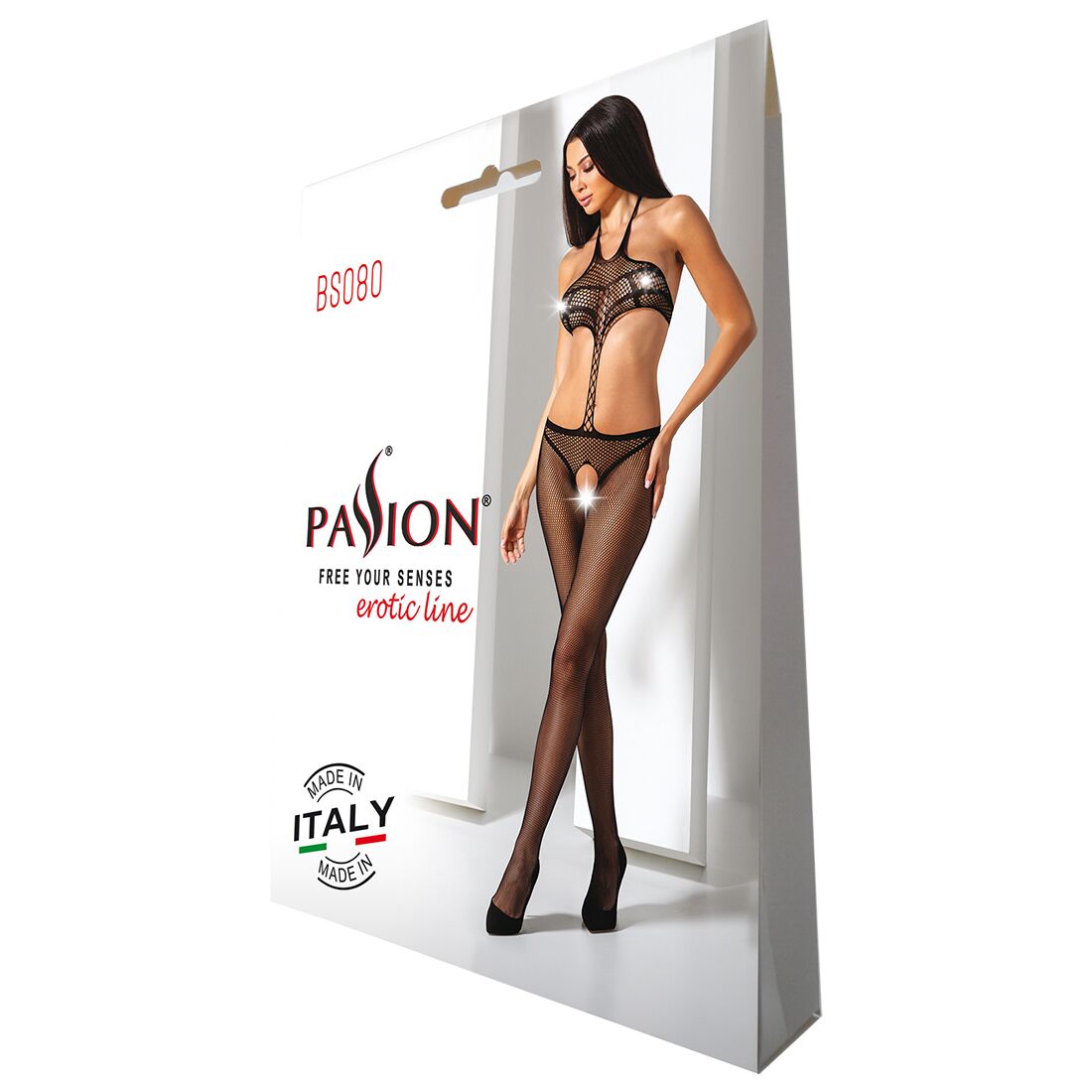 Елегантний відкритий бодістокінг Passion BS080 чорний