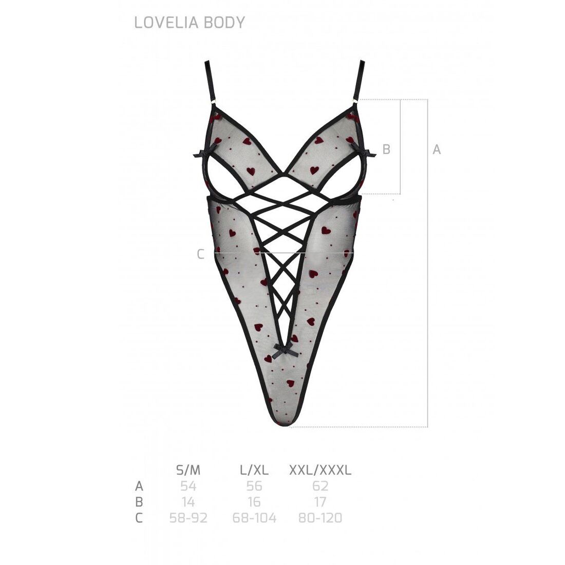 Елегантний еротичний боді Passion LOVELIA BODY XXL/XXXL, чорний