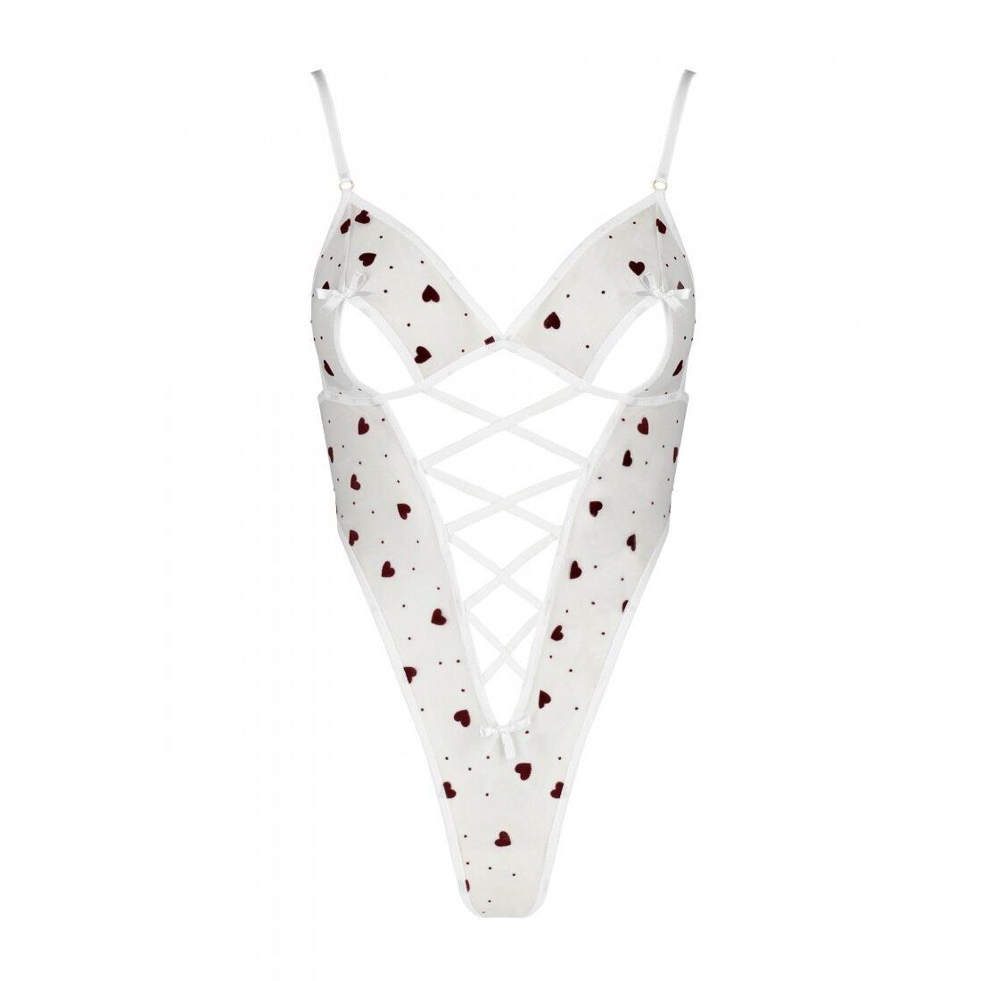 Елегантний еротичний боді з малюнком Passion LOVELIA BODY L/XL, білий