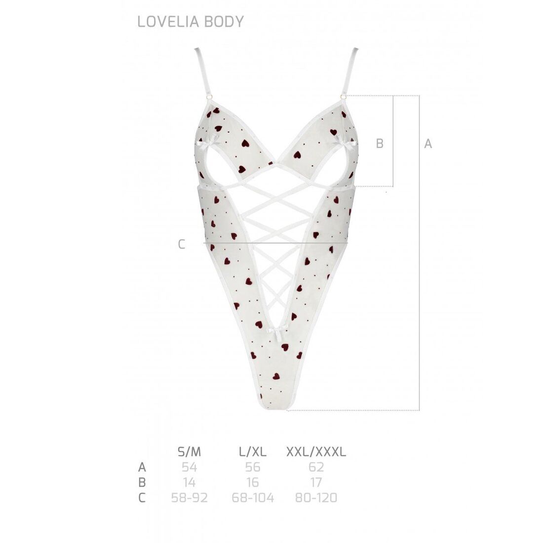 Еротичний боді Passion LOVELIA BODY XXL/XXXL, білий