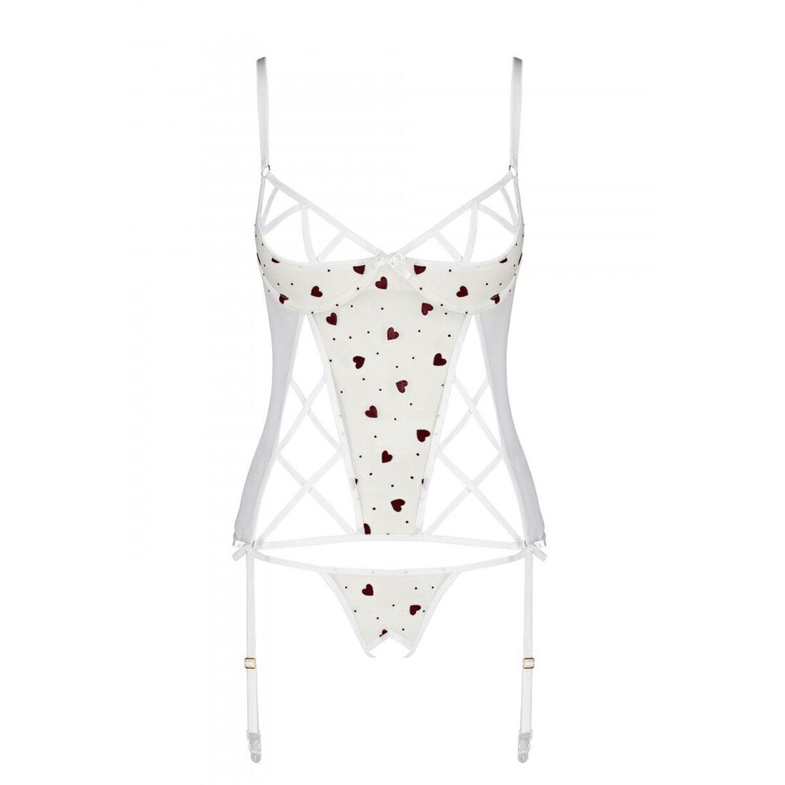 Білий корсет з підв'язками LOVELIA Passion S/M